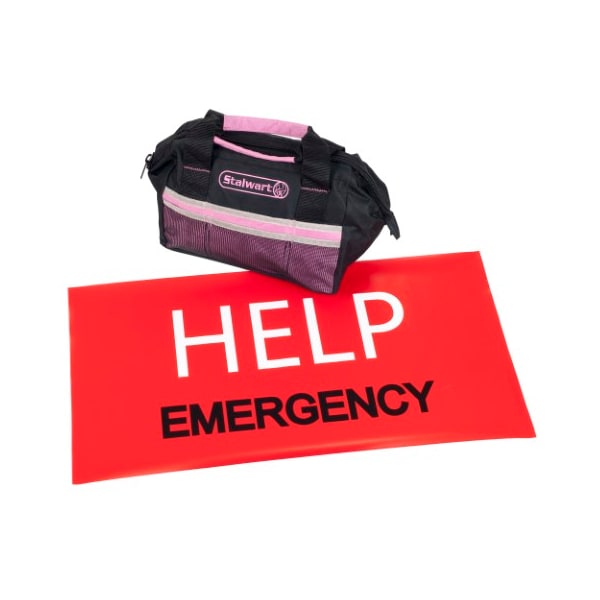 Fleming Supply 55 Pc Emergency Roadside Kit With Travel Bag - Pink